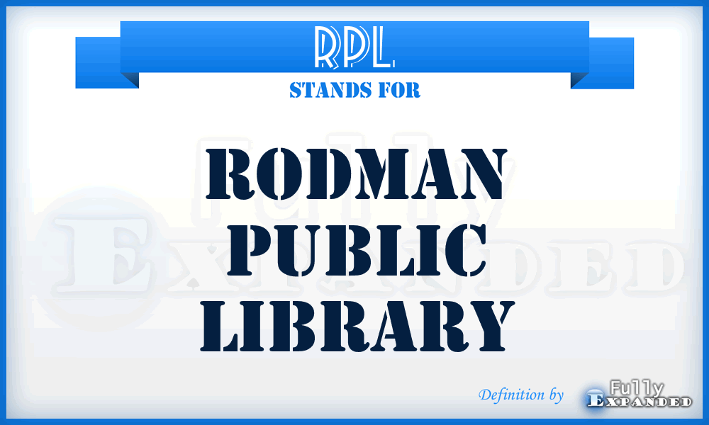 RPL - Rodman Public Library