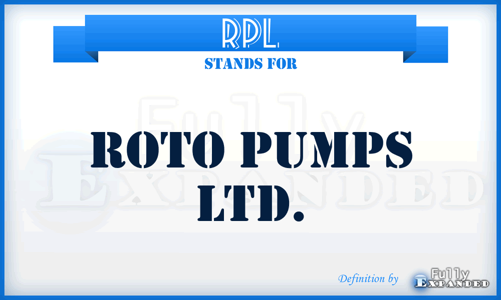 RPL - Roto Pumps Ltd.