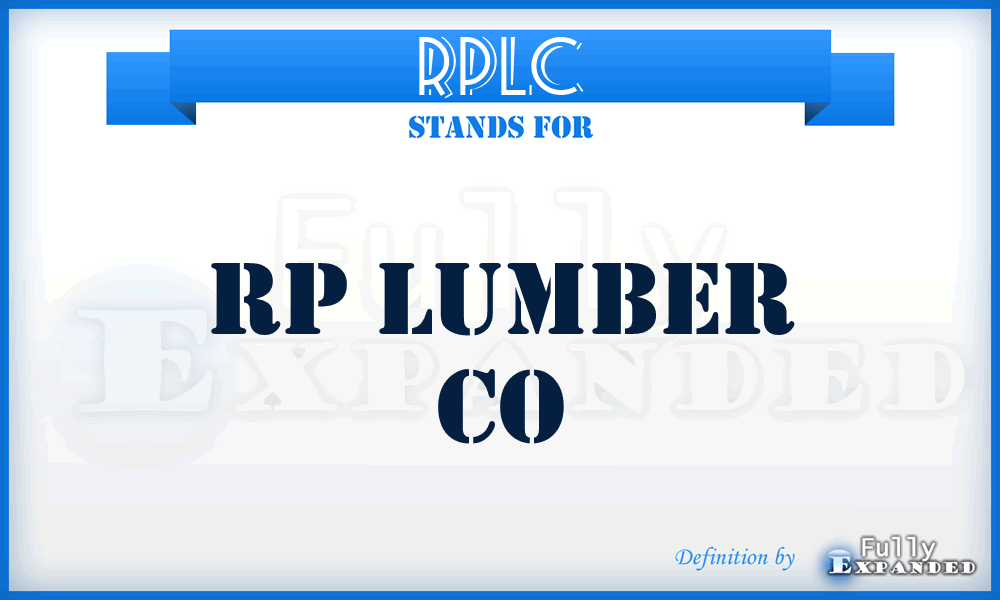 RPLC - RP Lumber Co