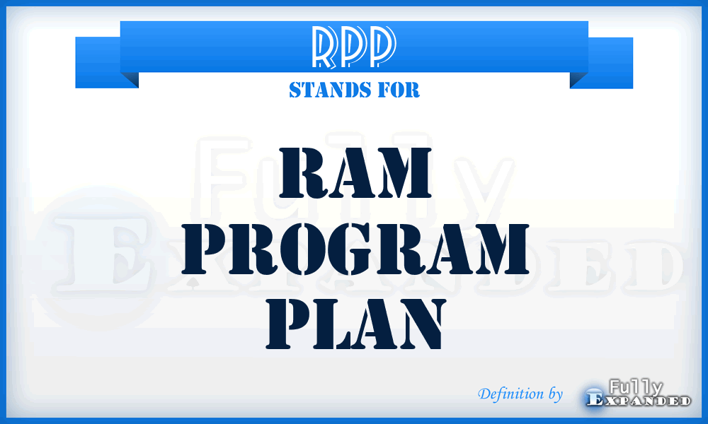 RPP - RAM Program Plan