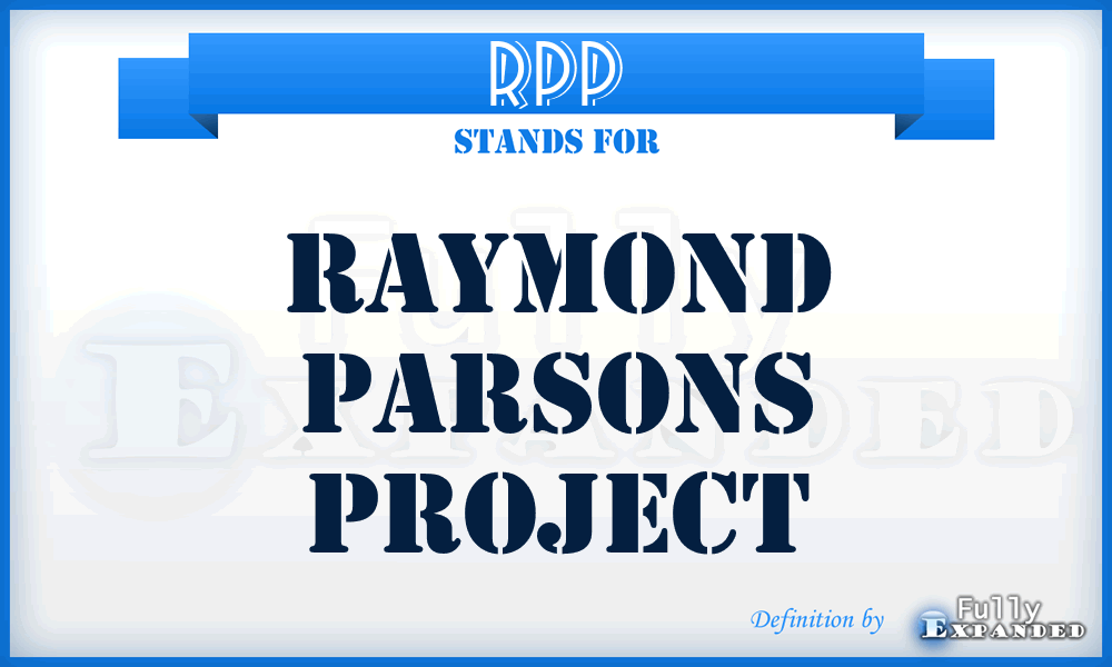 RPP - Raymond Parsons Project