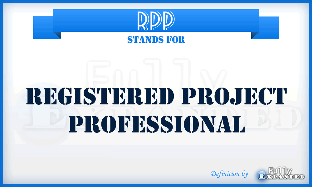 RPP - Registered Project Professional