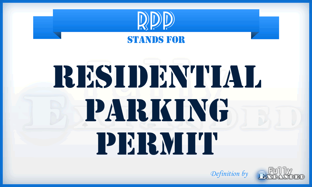 RPP - Residential Parking Permit