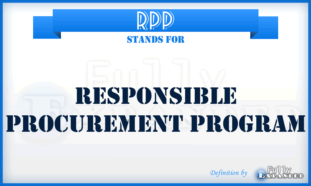 RPP - Responsible Procurement Program