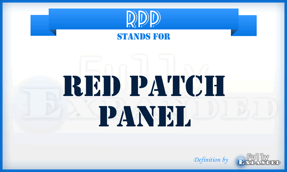 RPP - red patch panel
