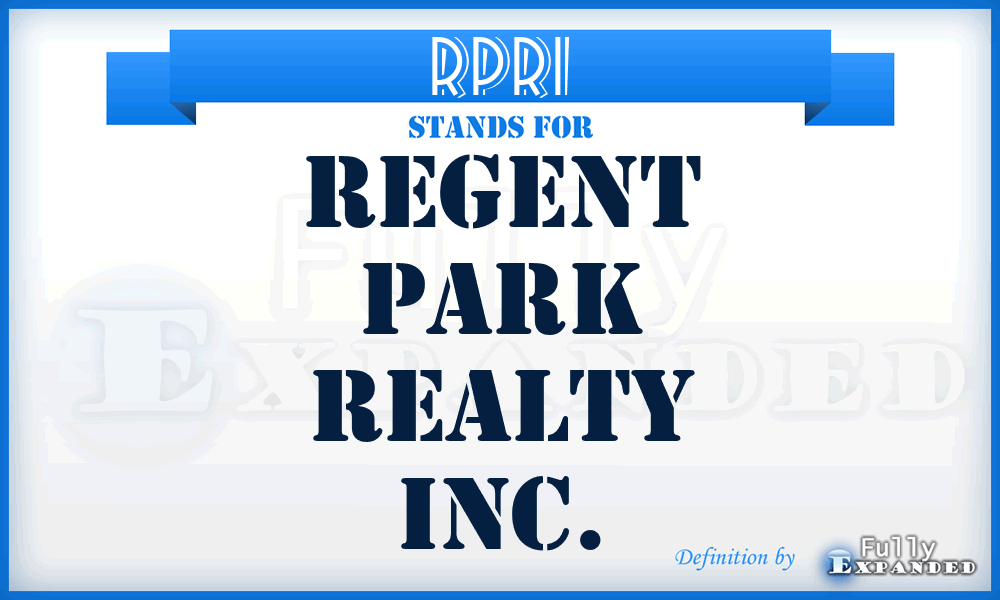 RPRI - Regent Park Realty Inc.