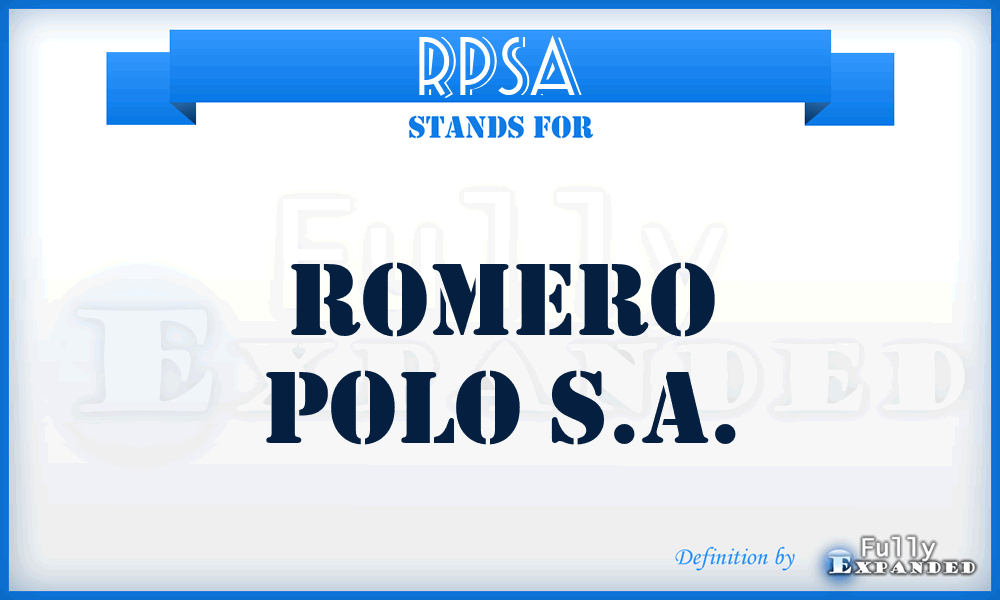 RPSA - Romero Polo S.A.