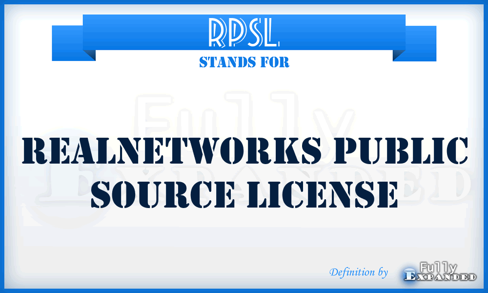 RPSL - RealNetworks Public Source License