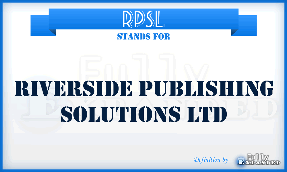 RPSL - Riverside Publishing Solutions Ltd