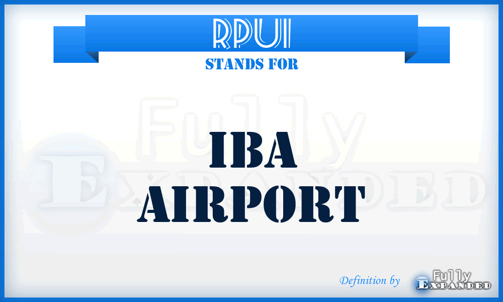 RPUI - Iba airport