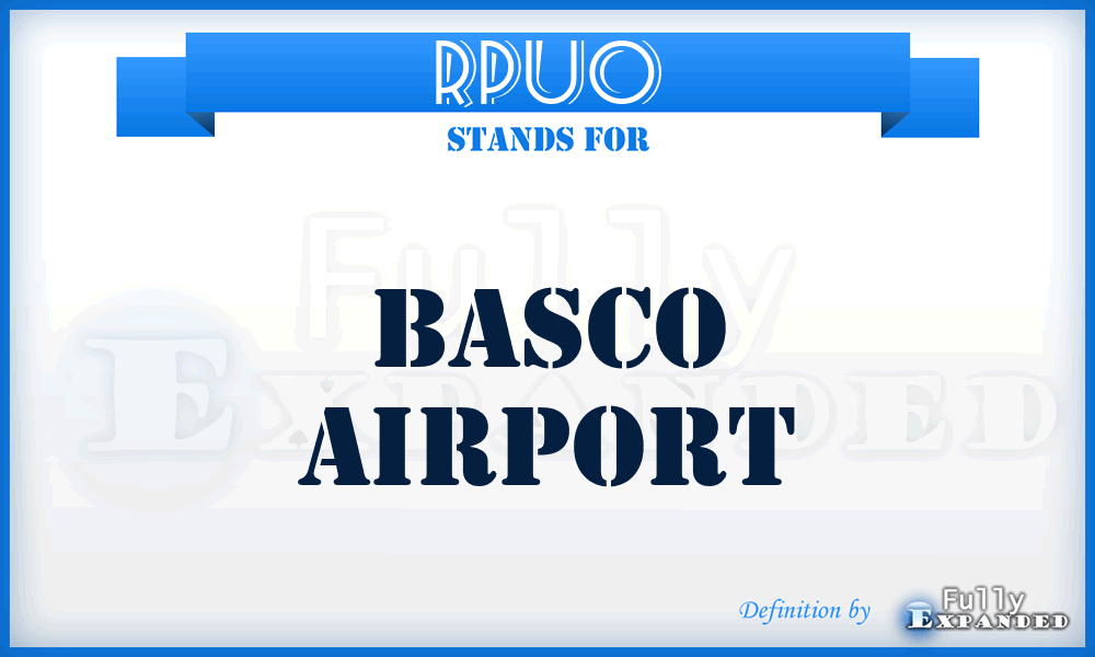 RPUO - Basco airport
