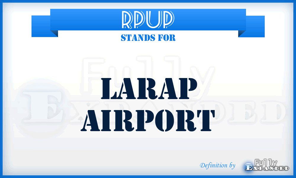 RPUP - Larap airport