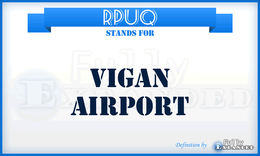 RPUQ - Vigan airport