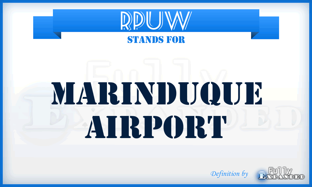RPUW - Marinduque airport