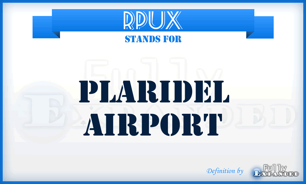 RPUX - Plaridel airport