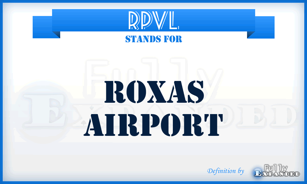 RPVL - Roxas airport