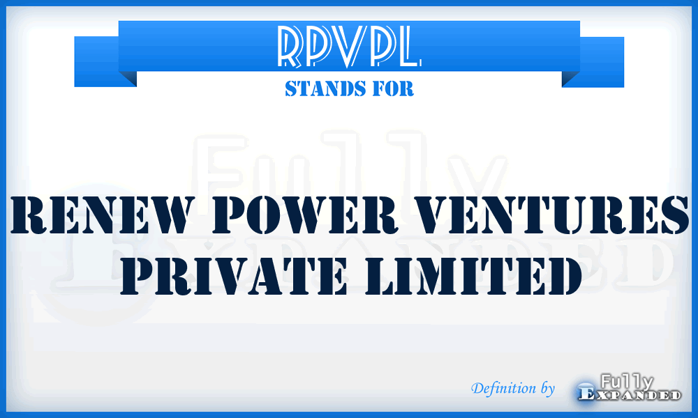 RPVPL - Renew Power Ventures Private Limited