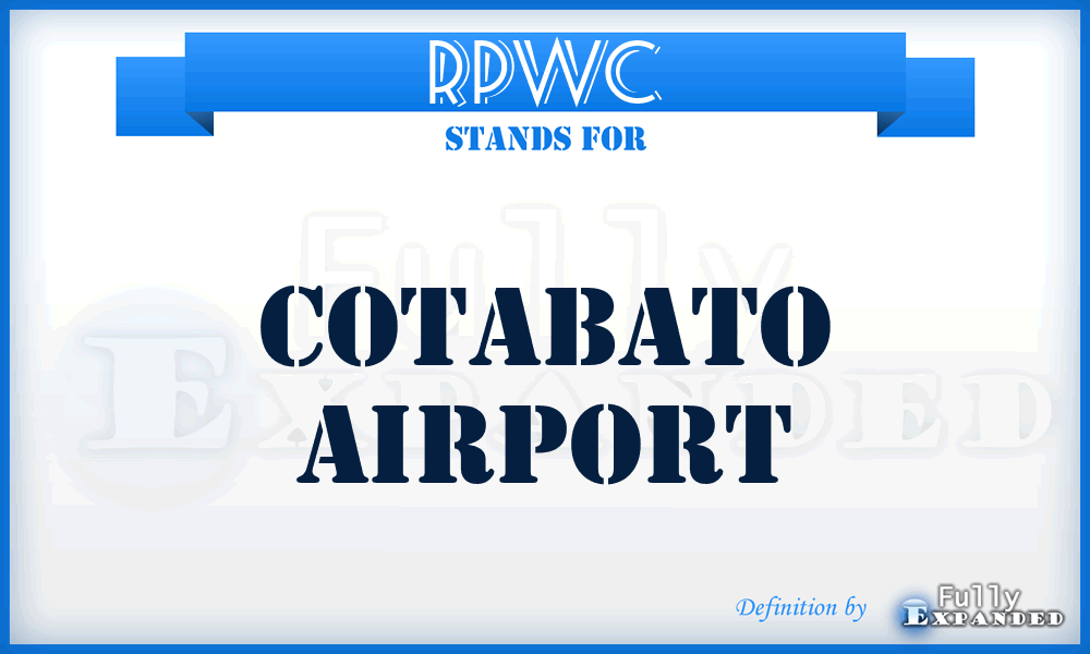RPWC - Cotabato airport