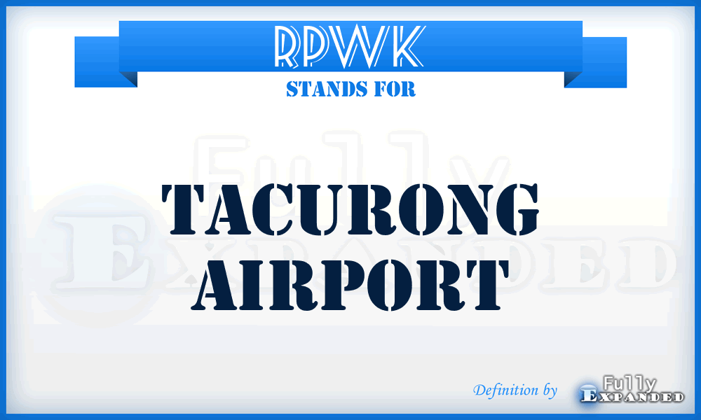 RPWK - Tacurong airport