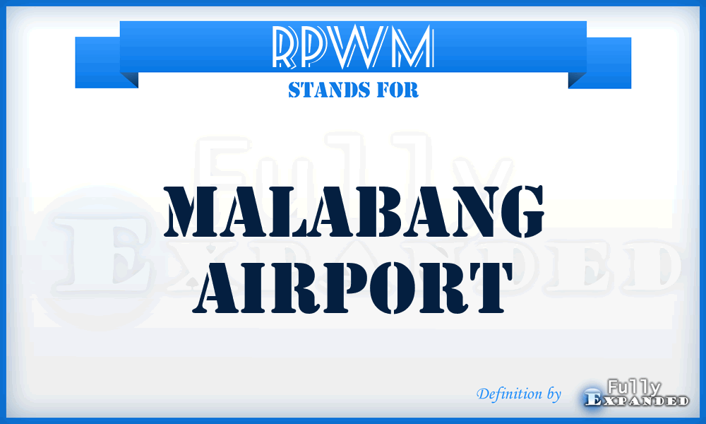 RPWM - Malabang airport