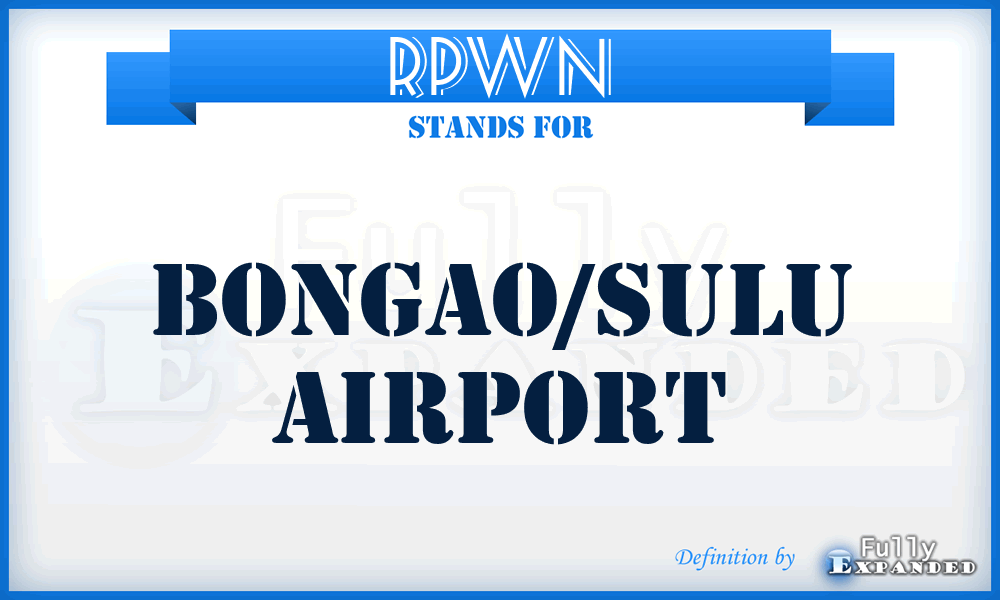 RPWN - Bongao/Sulu airport