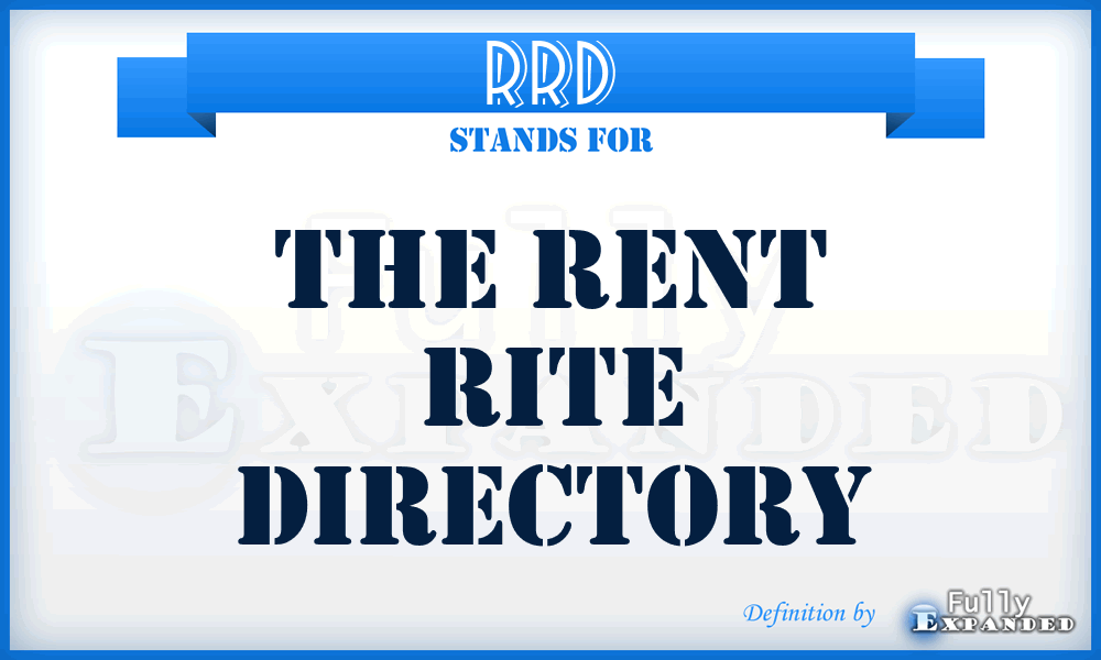 RRD - The Rent Rite Directory