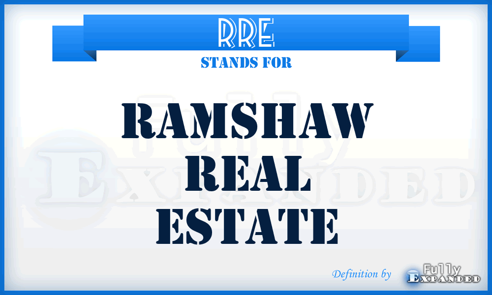 RRE - Ramshaw Real Estate