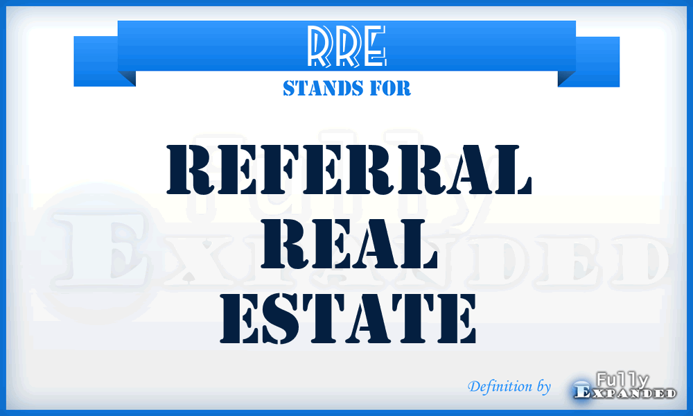 RRE - Referral Real Estate