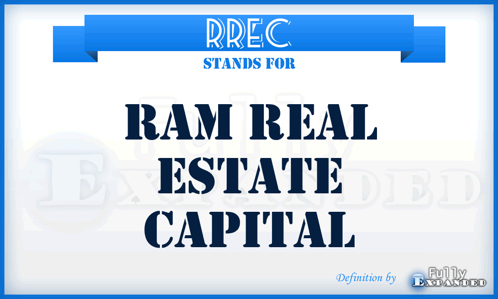 RREC - Ram Real Estate Capital