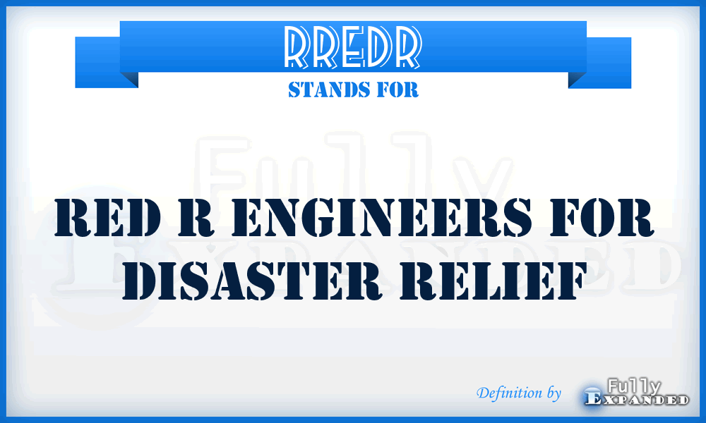 RREDR - Red R Engineers for Disaster Relief