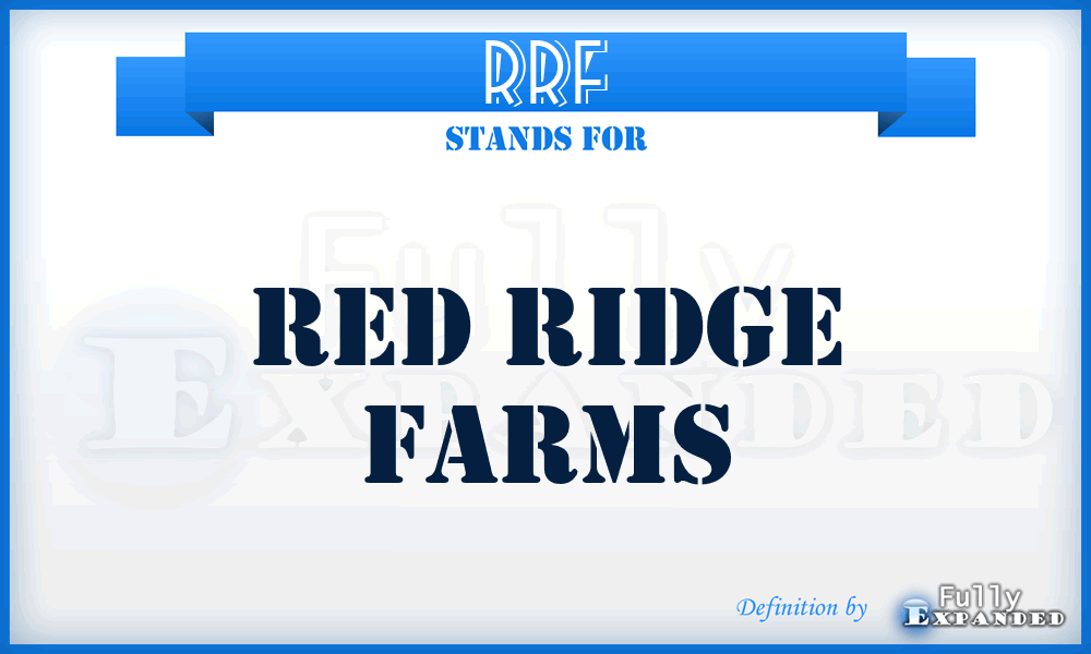 RRF - Red Ridge Farms