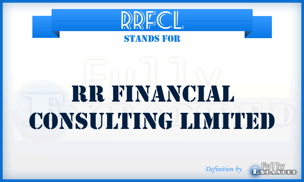 RRFCL - RR Financial Consulting Limited