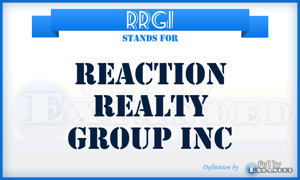 RRGI - Reaction Realty Group Inc