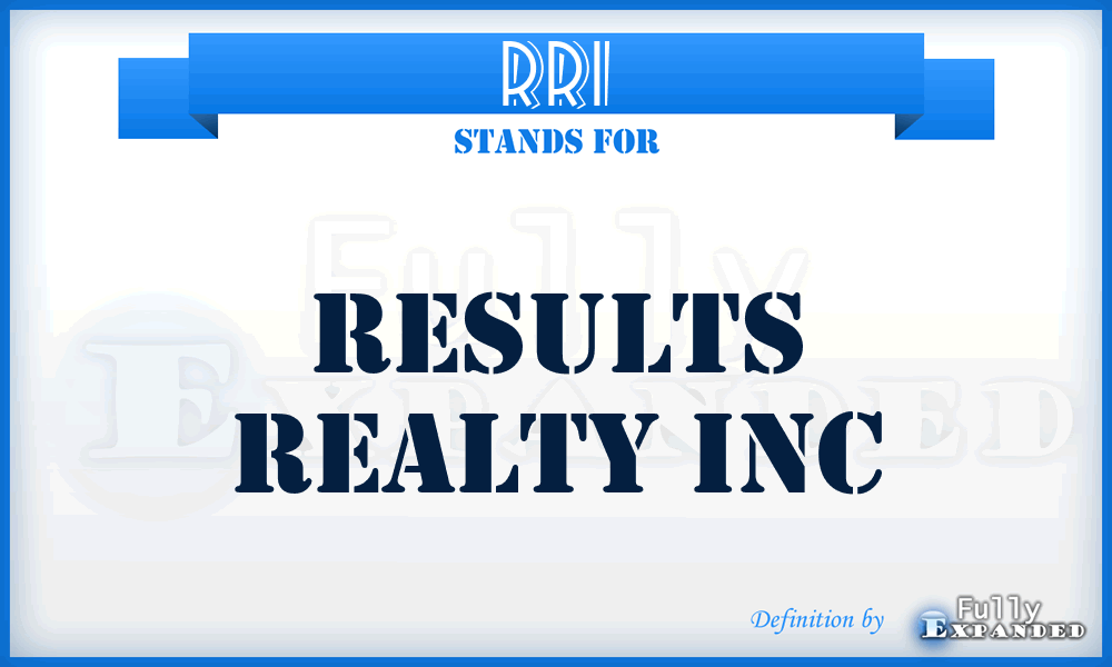 RRI - Results Realty Inc