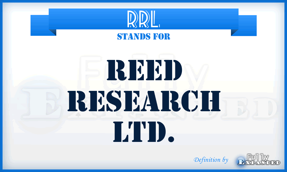 RRL - Reed Research Ltd.