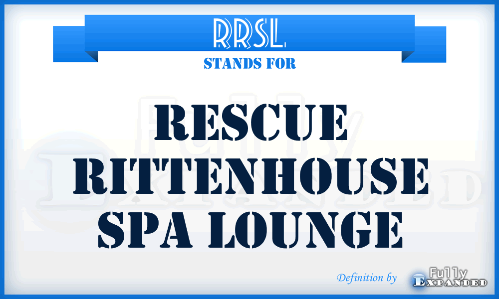 RRSL - Rescue Rittenhouse Spa Lounge