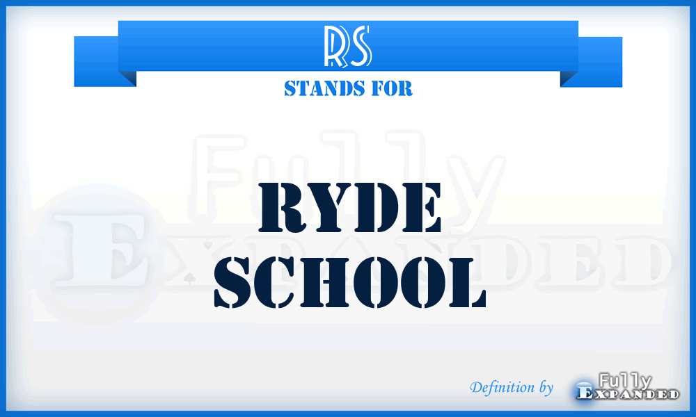 RS - Ryde School