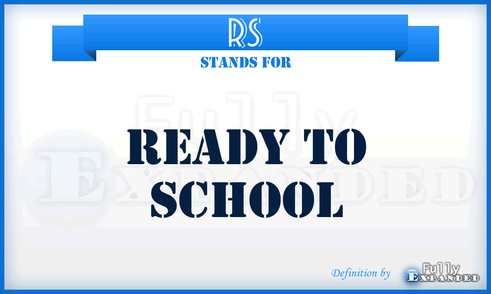 RS - Ready to School
