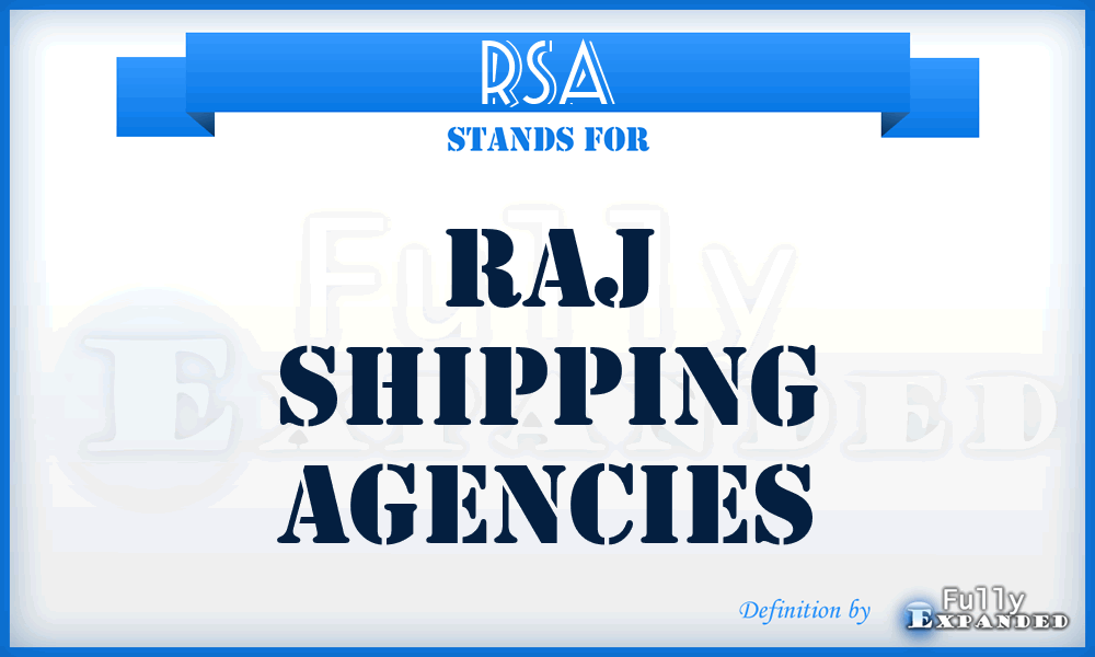 RSA - Raj Shipping Agencies