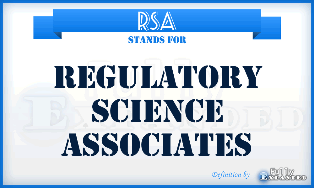 RSA - Regulatory Science Associates