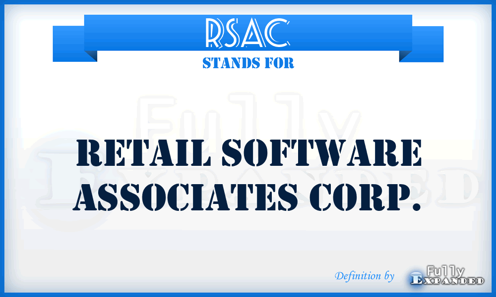 RSAC - Retail Software Associates Corp.
