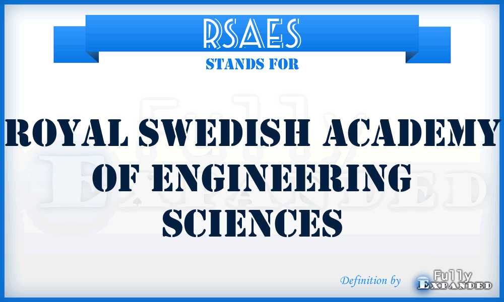 RSAES - Royal Swedish Academy of Engineering Sciences