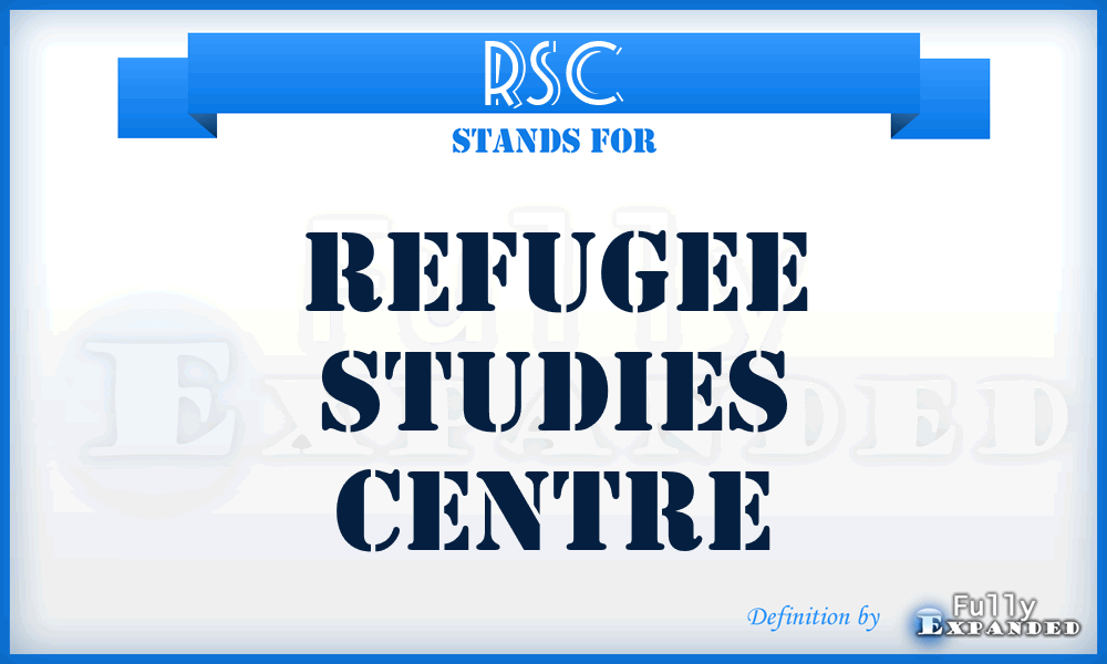 RSC - Refugee Studies Centre