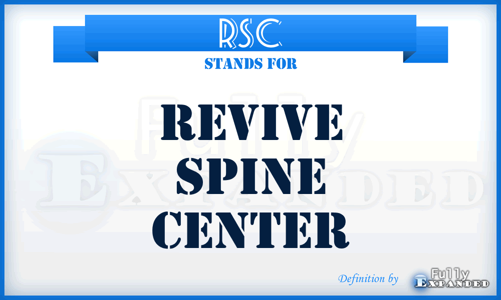 RSC - Revive Spine Center