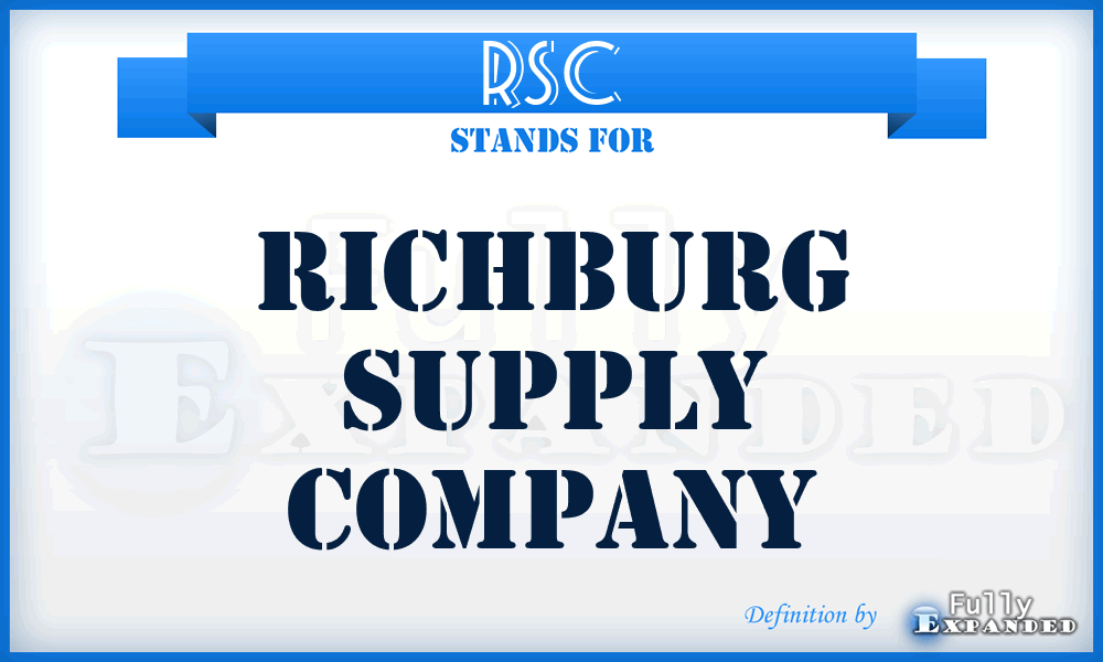 RSC - Richburg Supply Company