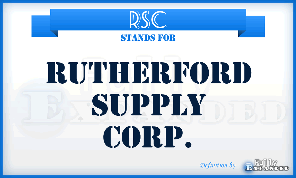 RSC - Rutherford Supply Corp.