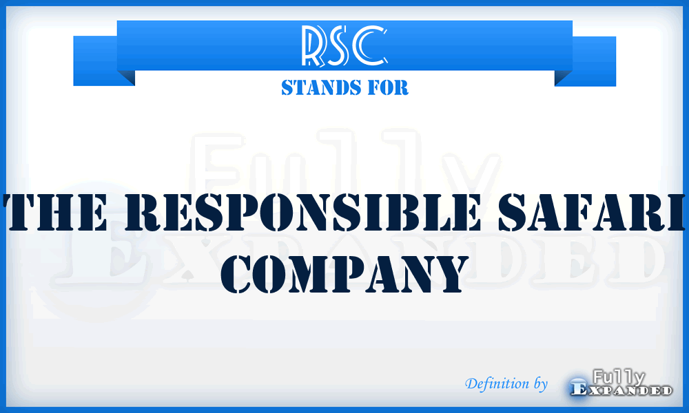 RSC - The Responsible Safari Company
