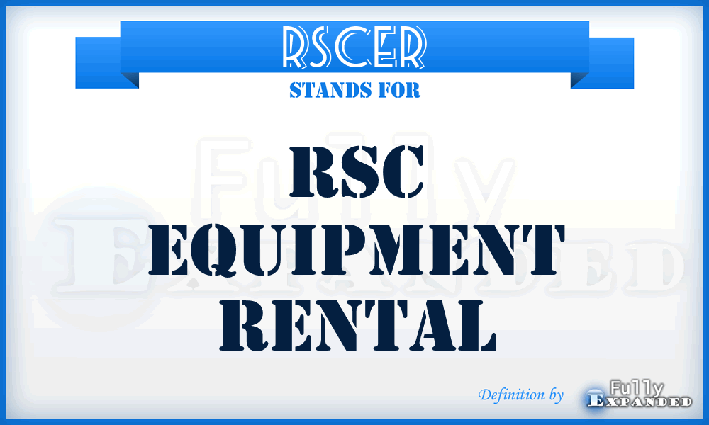 RSCER - RSC Equipment Rental