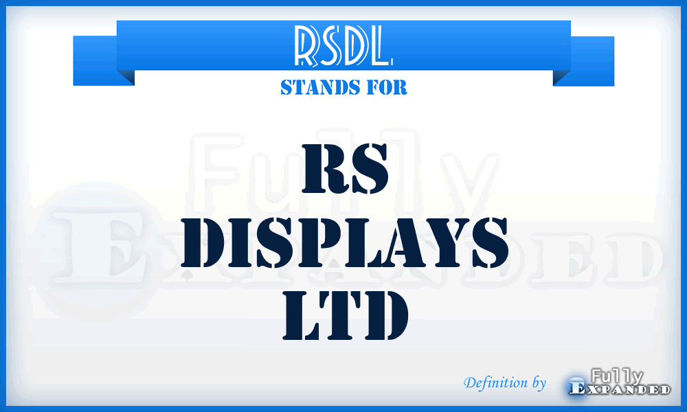 RSDL - RS Displays Ltd