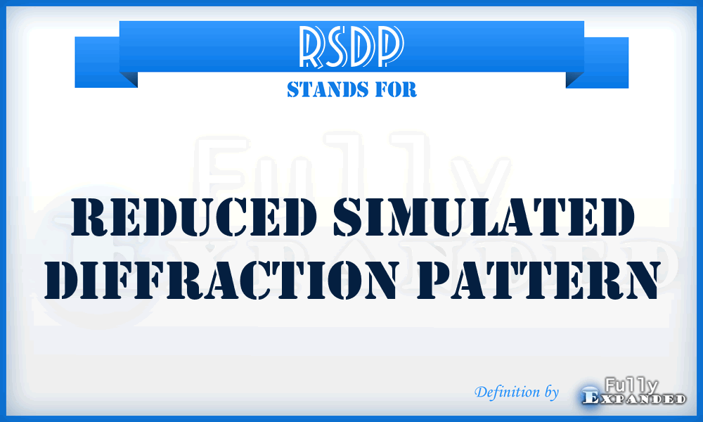 RSDP - reduced simulated diffraction pattern